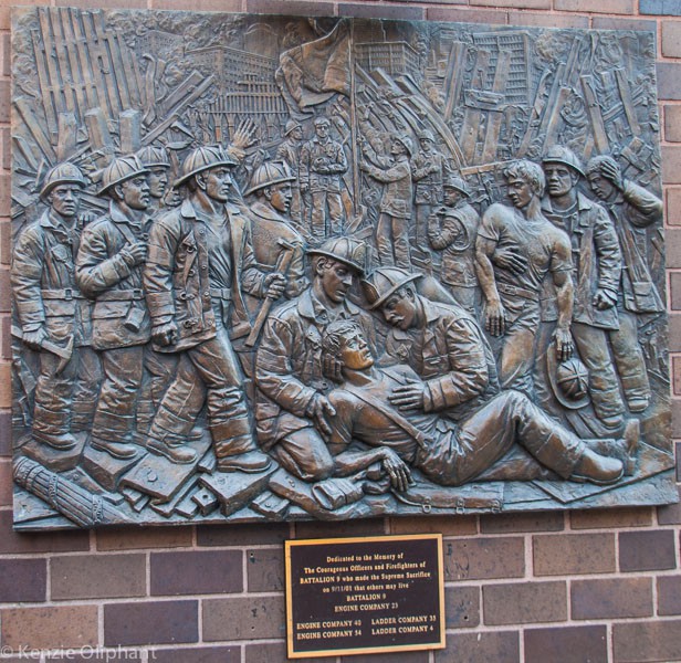 New York fire station memorial plaque